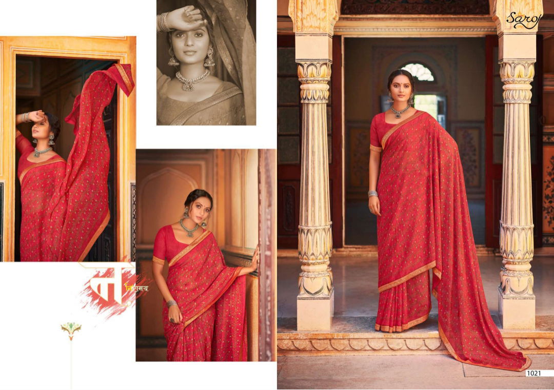 Saroj Victoria 3 Printed Ethnic Wear Georgette Designer Saree Collection